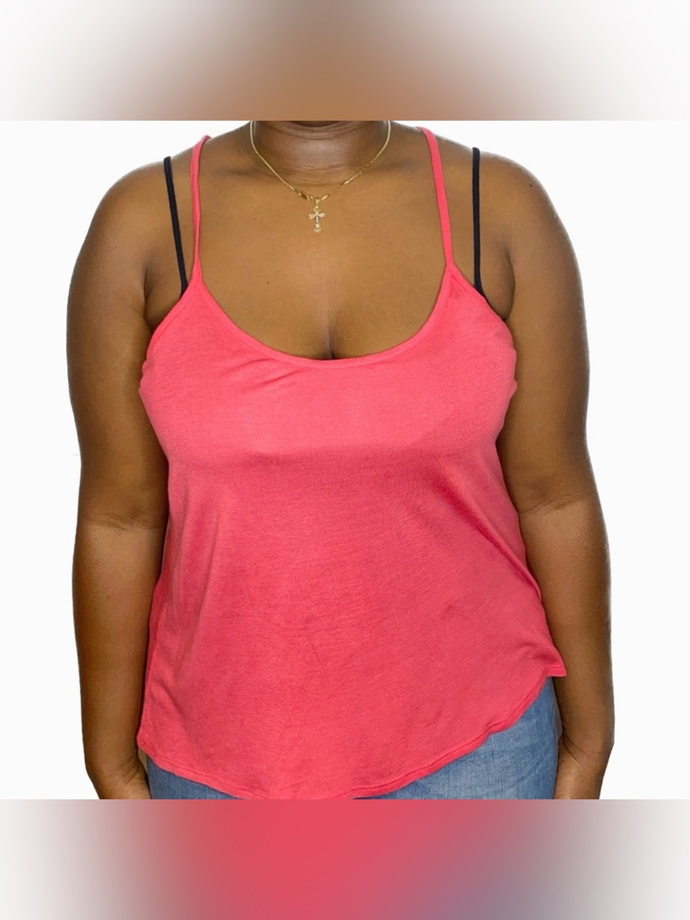 Bozzolo Salmon Pink Spaghetti Strap Camisole Tank Top